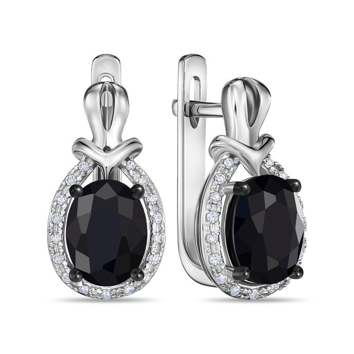 Серьги с бриллиантами и цветными сапфирами - фото 1 Серьги с бриллиантами и цветными сапфирами - фото 1