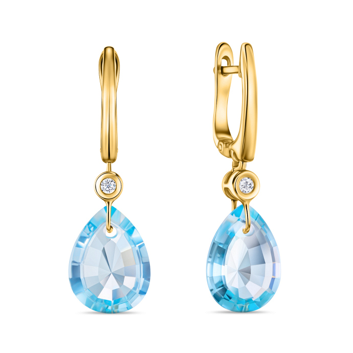 Серьги с бриллиантами и топазами - фото 1