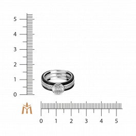 Кольцо с бриллиантами и керамикой