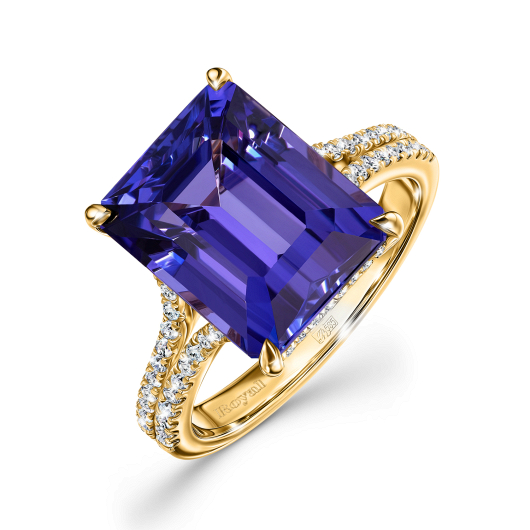 Кольцо с бриллиантами и танзанитом