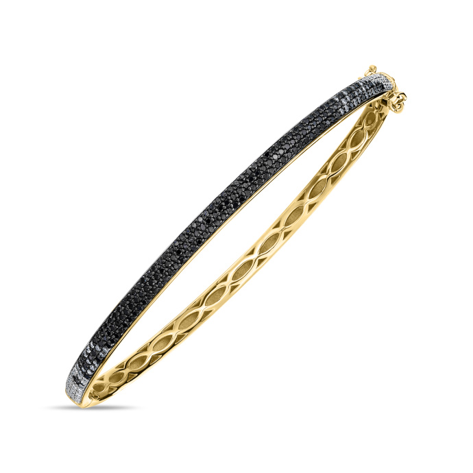 Браслет жесткий с бриллиантами и облагороженными бриллиантами - фото 1