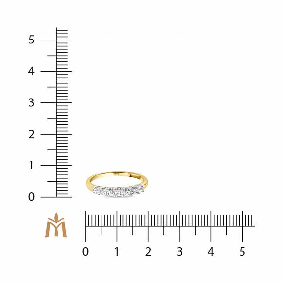 Обручальное кольцо-дорожка из золота с 7 бриллиантами (0,24 карат) R01-35778 - Фото 2