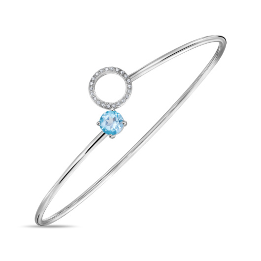 Браслет жесткий с топазом и бриллиантами