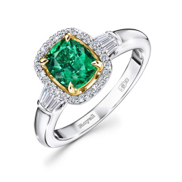 Кольцо с бриллиантами и изумрудом