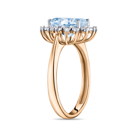 Кольцо с аквамарином и бриллиантами