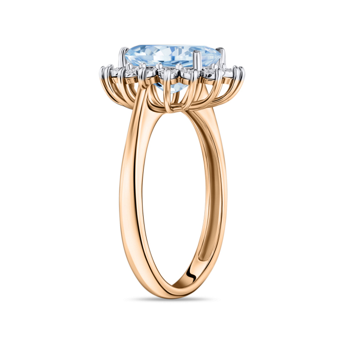 Кольцо с аквамарином и бриллиантами - фото 2 Кольцо с аквамарином и бриллиантами - фото 2