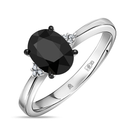 Кольцо с бриллиантами и цветными сапфирами