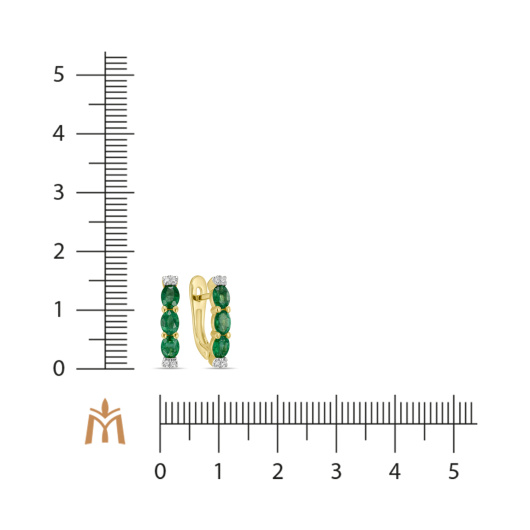 Серьги с бриллиантами и изумрудами