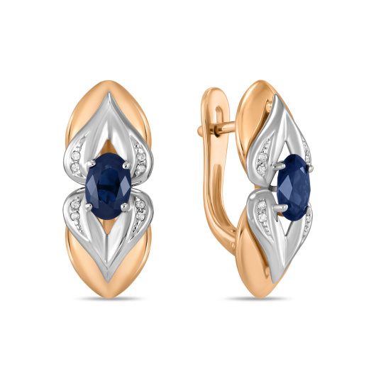 Серьги с бриллиантами и сапфирами