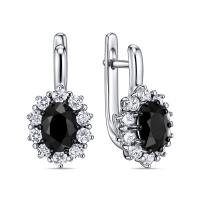 Серьги с бриллиантами и цветными сапфирами - фото 1