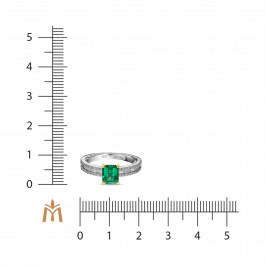 Кольцо с бриллиантами и изумрудом