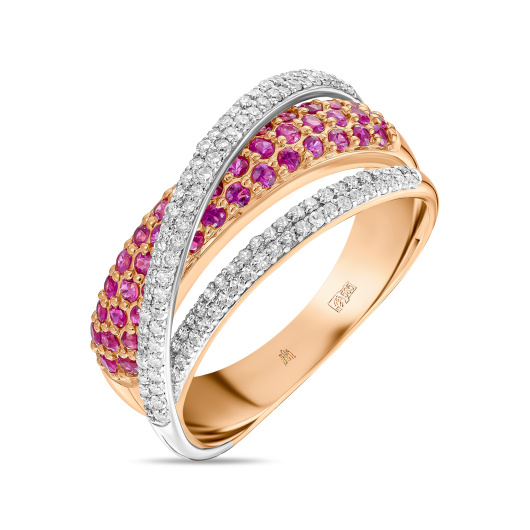 Кольцо с рубинами и бриллиантами
