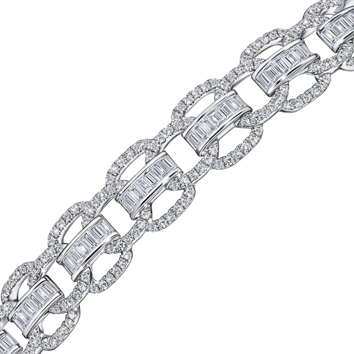 Браслет жесткий с бриллиантами - фото 1