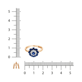 Кольцо с сапфирами и бриллиантами