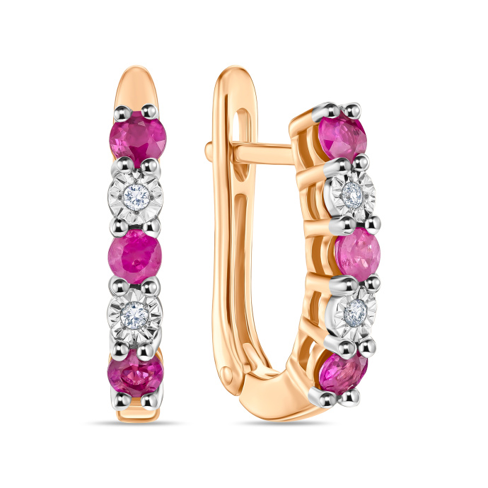 Серьги с бриллиантами и рубинами - фото 1 Серьги с бриллиантами и рубинами - фото 1