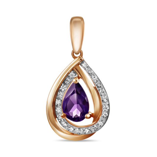Подвеска с аметистом и бриллиантами