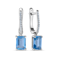 Серьги с топазами и бриллиантами - фото 1