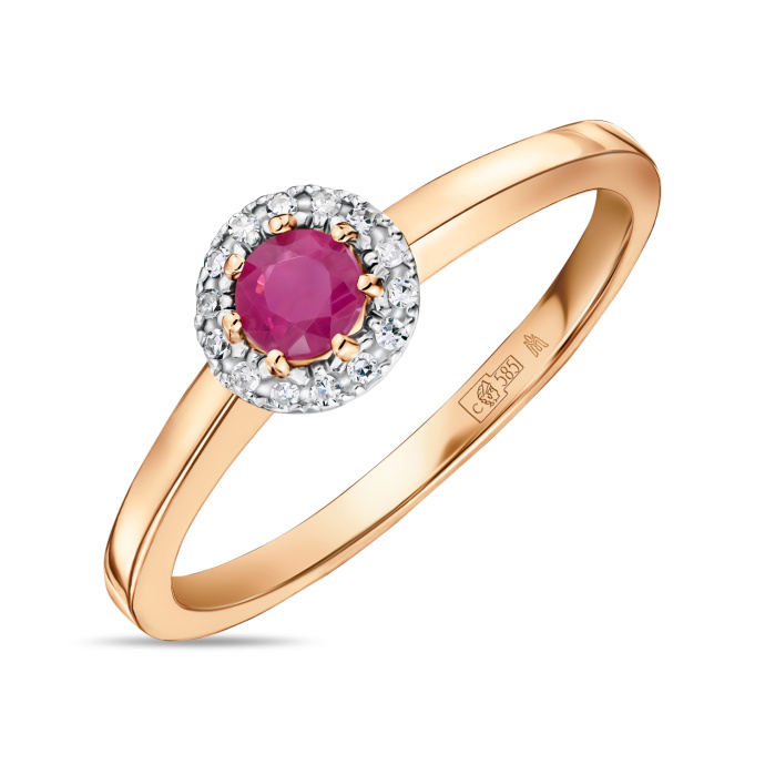 Кольцо с бриллиантами и рубином - фото 1 Кольцо с бриллиантами и рубином - фото 1