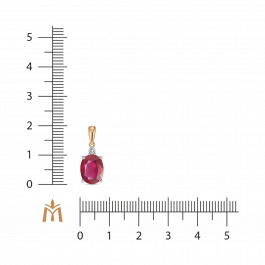 Подвеска с бриллиантом и облагороженным рубином