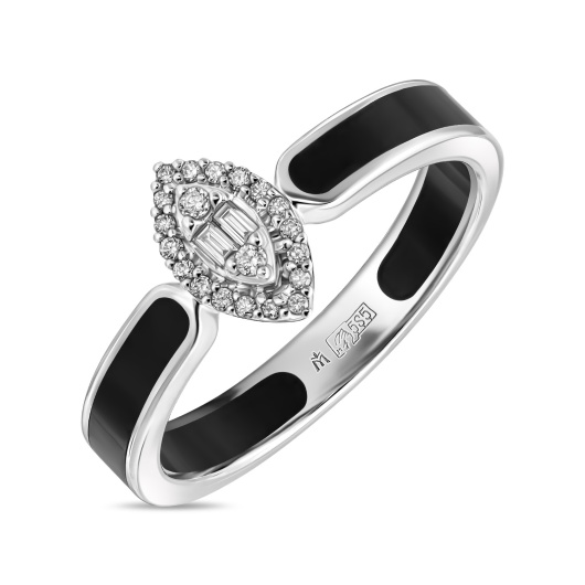 Кольцо с бриллиантами и керамикой