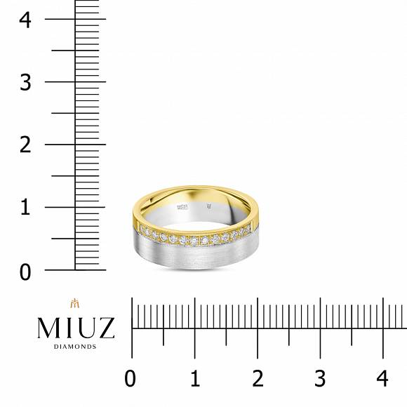Обручальное кольцо из белого и желтого золота с 13 бриллиантами R4208-11566.3WG13-02 - Фото 2