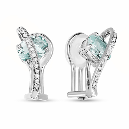 Серьги с топазом и бриллиантами