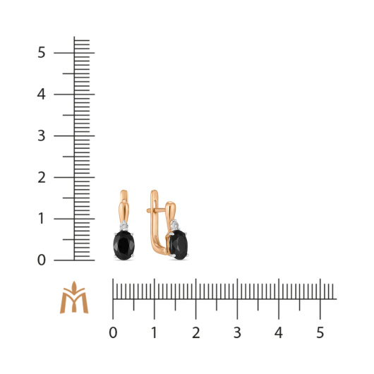 Серьги с бриллиантами и цветными сапфирами