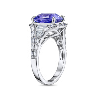 Кольцо с бриллиантами и танзанитом - фото 2