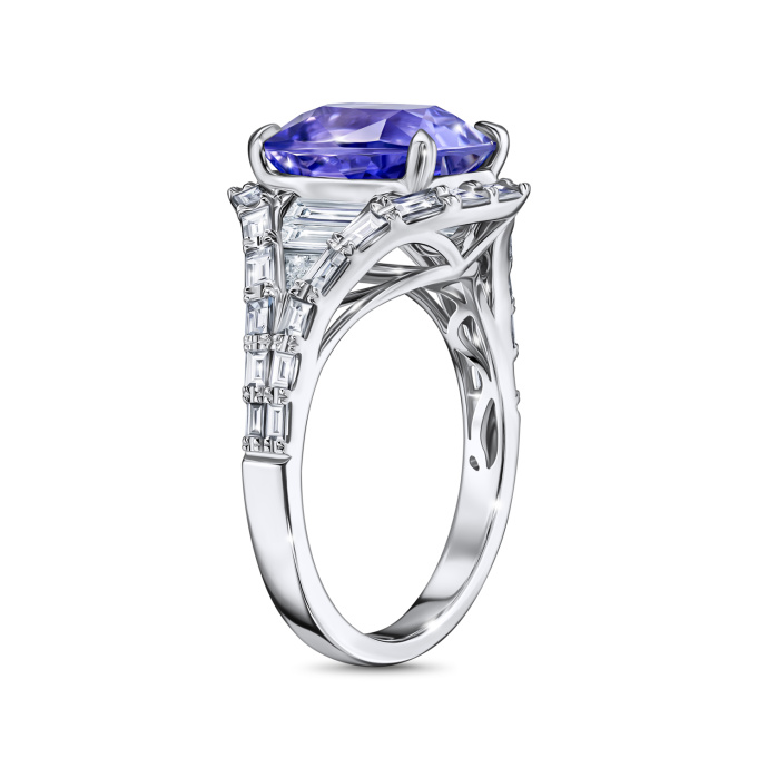 Кольцо с бриллиантами и танзанитом - фото 2