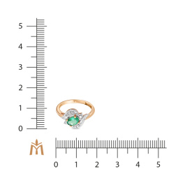 Кольцо с изумрудом и бриллиантами