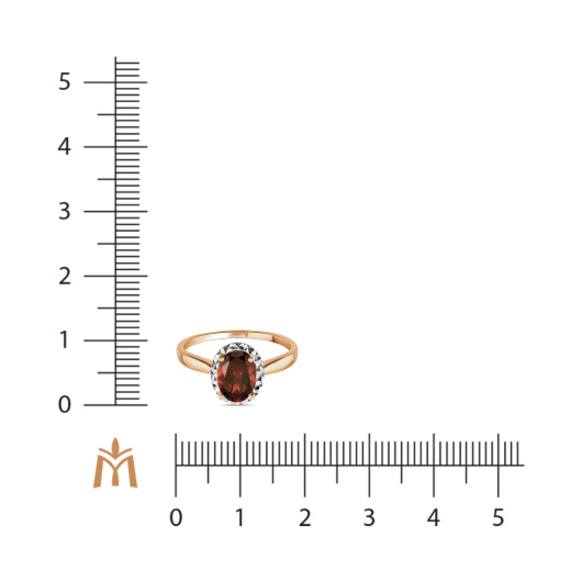 Кольцо с гранатом