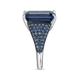 Кольцо с цветными бриллиантами и лондон топазом