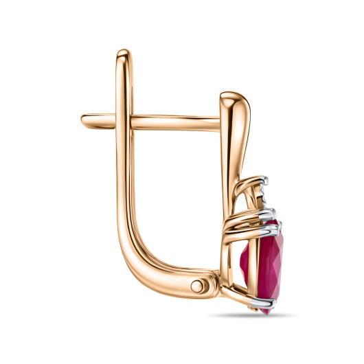 Серьги с бриллиантами и рубинами