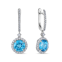 Серьги с топазами и бриллиантами - фото 1