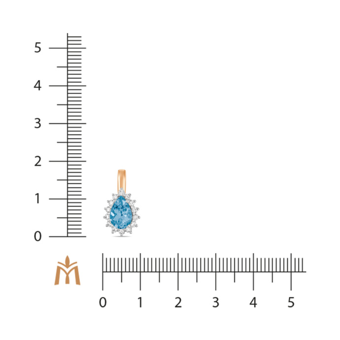 Подвеска с топазом и фианитом - фото 2