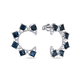 Серьги с сапфирами и бриллиантом