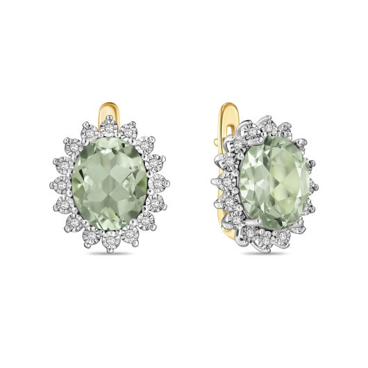 Серьги с аметистами и бриллиантами