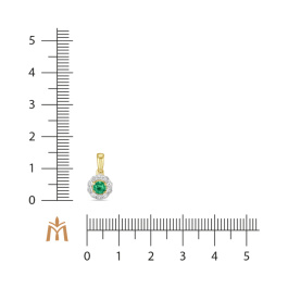 Подвеска с бриллиантами и изумрудом