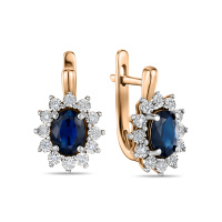 Серьги с бриллиантами и сапфирами - фото 1 Серьги с бриллиантами и сапфирами - фото 1