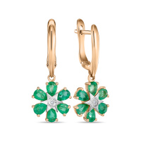 Серьги с бриллиантами и изумрудами - фото 1 Серьги с бриллиантами и изумрудами - фото 1