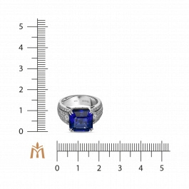 Кольцо с бриллиантами и танзанитом