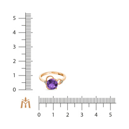 Кольцо с аметистом и бриллиантами