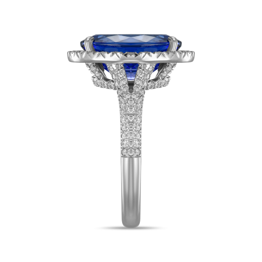 Кольцо с бриллиантами и танзанитом