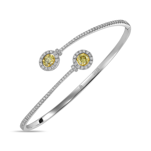 Браслет жесткий с бриллиантами и облагороженными бриллиантами