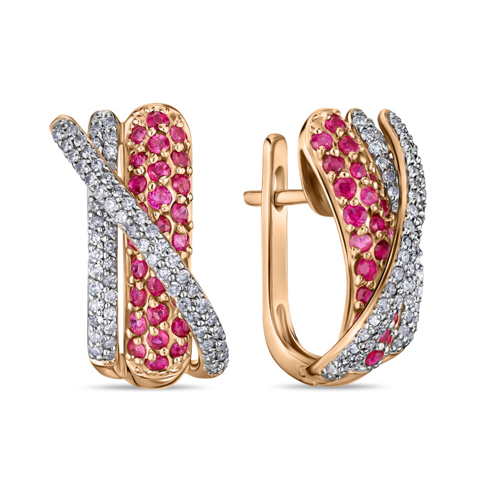 Серьги с бриллиантами и рубинами - фото 1 Серьги с бриллиантами и рубинами - фото 1