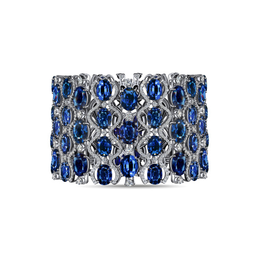 Браслет с бриллиантами и сапфирами
