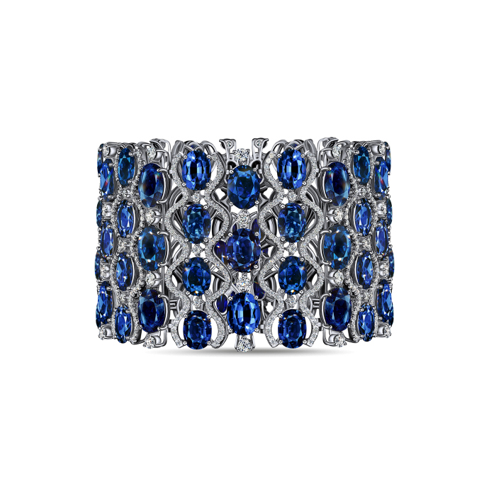 Браслет с бриллиантами и сапфирами - фото 1
