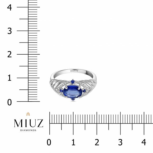 Кольцо с бриллиантами, кианитом и сапфирами R97-CR3408-KBSA-R17 - Фото 2