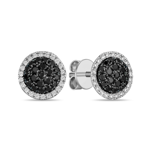 Серьги с бриллиантами и облагороженными бриллиантами