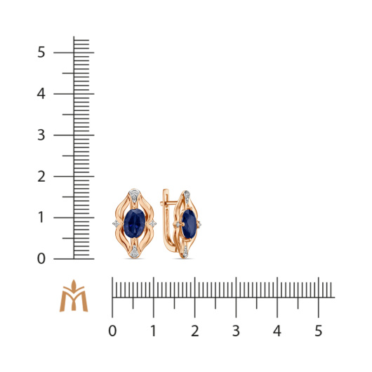 Серьги с сапфиром и бриллиантами